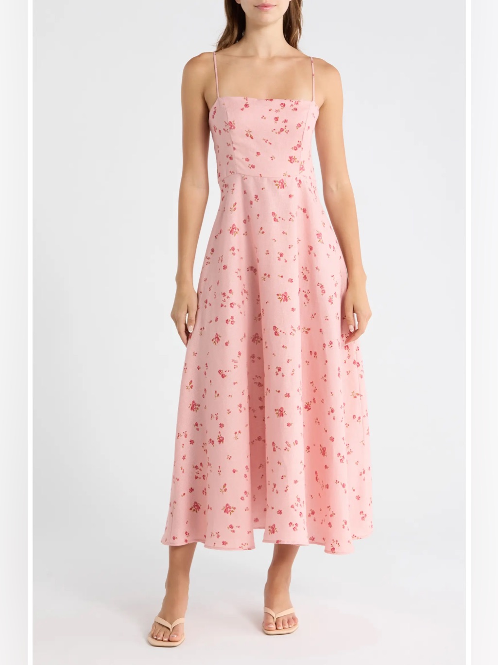 New Reformation Monette Linen A Line Maxi Dress In Noelia Pink Floral Print